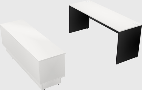 Parallel desk with low credenza