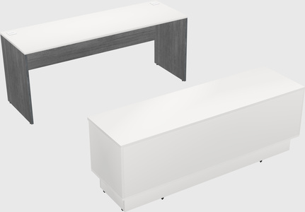 Parallel desk with low credenza