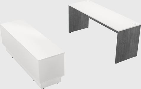 Parallel desk with low credenza