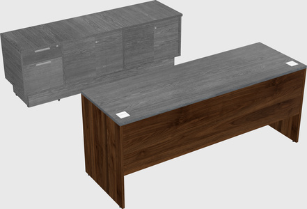 Parallel desk with low credenza