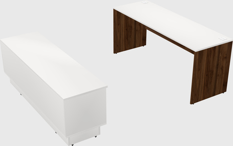 Parallel desk with low credenza