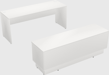 Parallel desk with low credenza