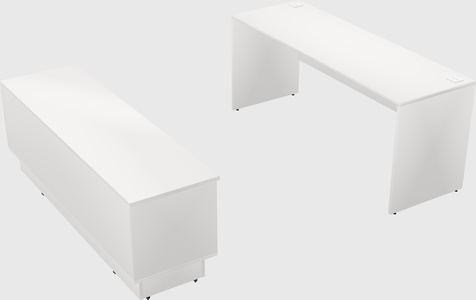 Parallel desk with low credenza