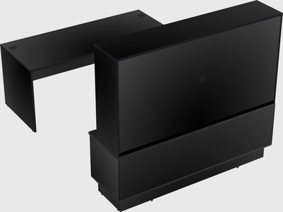 Parallel desk with low credenza