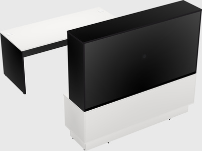 Parallel desk with low credenza