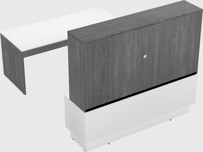 Parallel desk with low credenza