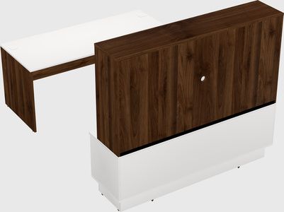 Parallel desk with low credenza
