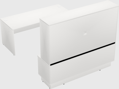 Parallel desk with low credenza