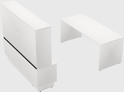 Parallel desk with low credenza