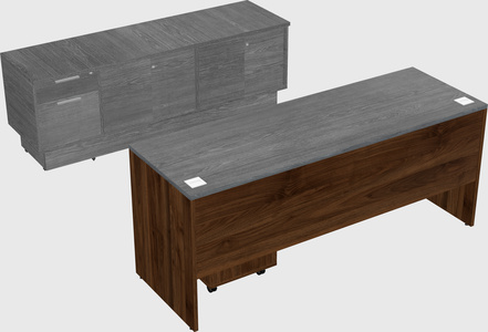 Parallel desk with low credenza