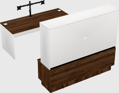 Parallel desk with low credenza