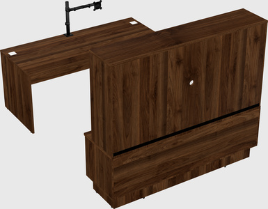 Parallel desk with low credenza