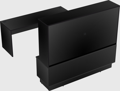Parallel desk with low credenza
