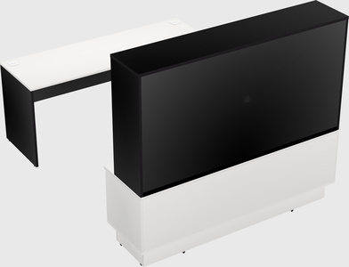 Parallel desk with low credenza