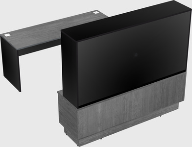 Parallel desk with low credenza