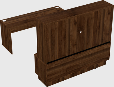 Parallel desk with low credenza