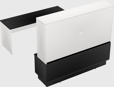 Parallel desk with low credenza