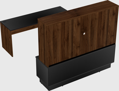 Parallel desk with low credenza