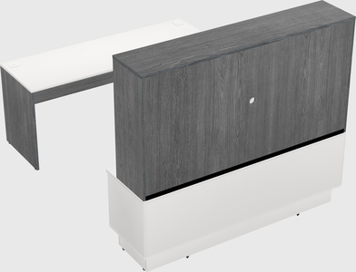 Parallel desk with low credenza