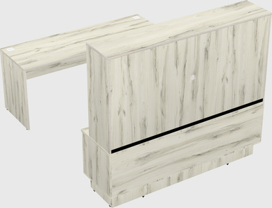Parallel desk with low credenza