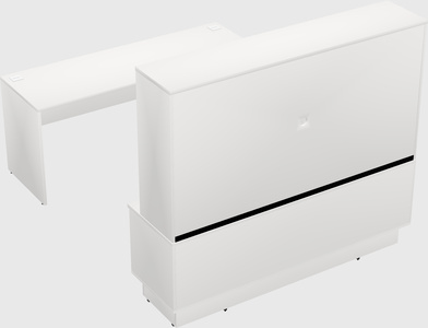 Parallel desk with low credenza