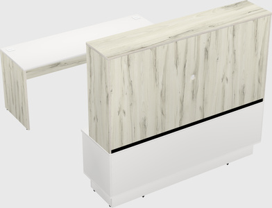Parallel desk with low credenza