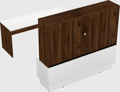 Parallel desk with low credenza