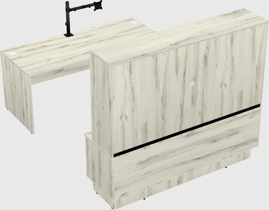 Parallel desk with low credenza