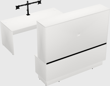 Parallel desk with low credenza