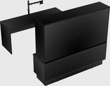 Parallel desk with low credenza