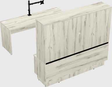 Parallel desk with low credenza