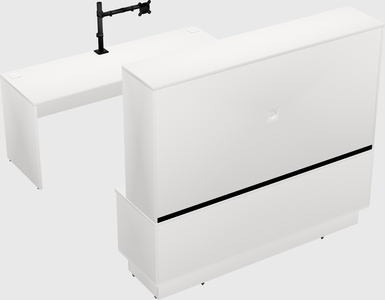 Parallel desk with low credenza