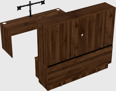 Parallel desk with low credenza