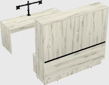 Parallel desk with low credenza