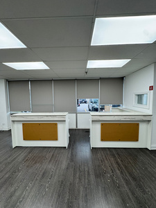 U-shaped reception desk
