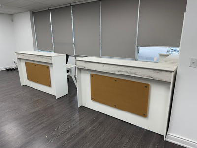 U-shaped reception desk
