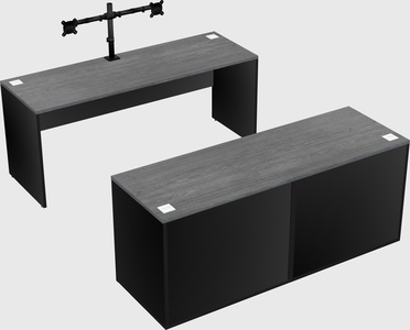 Parallel desk with credenza
