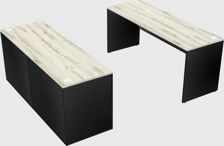 Parallel desk with credenza