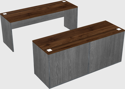 Parallel desk with credenza
