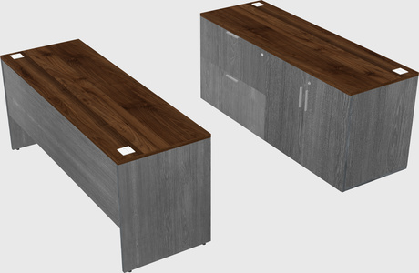 Parallel desk with credenza