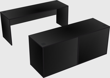 Parallel desk with credenza