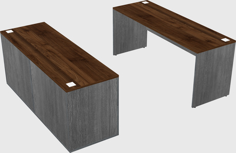 Parallel desk with credenza