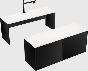 Parallel desk with credenza