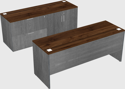 Parallel desk with credenza