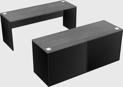 Parallel desk with credenza