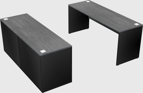 Parallel desk with credenza