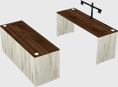 Parallel desk with credenza
