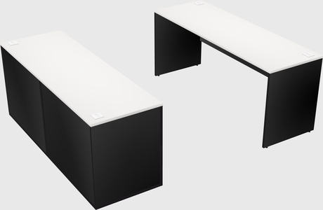 Parallel desk with credenza