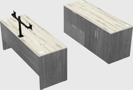 Parallel desk with credenza