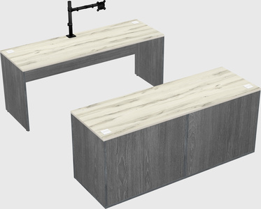 Parallel desk with credenza